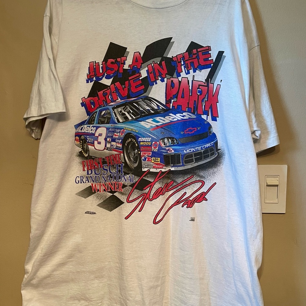 Vintage 90s Dale Earnhardt Inc Steve Park Nascar Racing Tee Shirt XXL Ac Delco